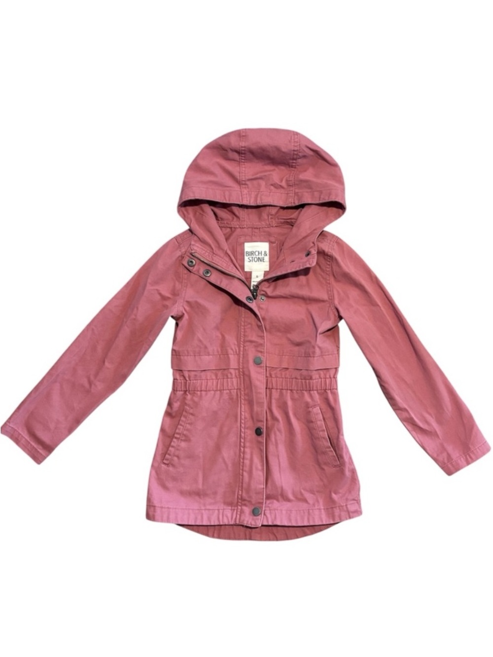 Birch & Stone Girls' Hooded Lightweight Spring Summer Jacket Size 6 Dusty Pink